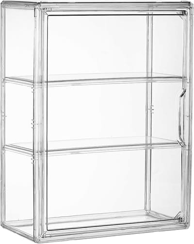 Display Vitrine - Verzamelobject Kast - Poppen Tonen - Magnetische Deur - 14 x 10.5 x 5.5 inch - Transparant