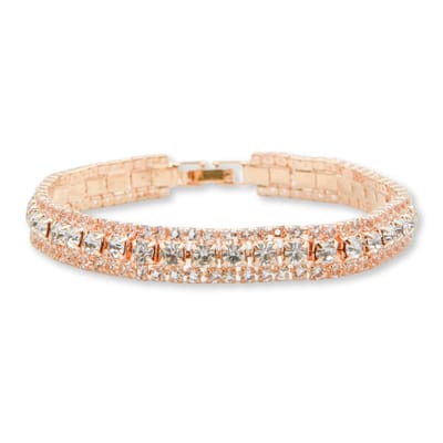 Marama - armband Fenna Goud - dames armband - stainless steel - gold plated - nikkelvrij - clipsluiting - feestelijk - strass steentjes