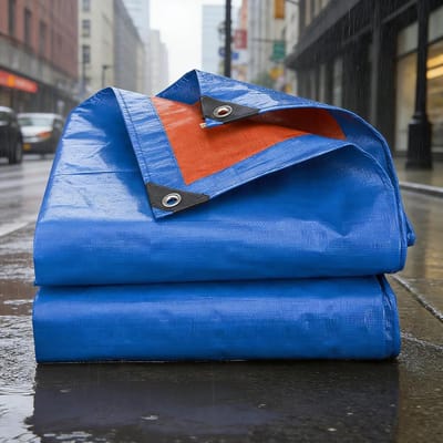 Waterdicht Zeildoek - Afdekzeil Tarp - Bescherming Buiten - Zwaar Uitgevoerd 120 g/m² - 90 x 120 cm - Blauw