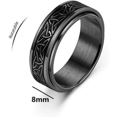Viking Keltische Knoop Runen Ringen Voor Mannen Roterende Roestvrij Staal Stress Angst Verlichting Draaiende Ring Anillo Antiestres 8
