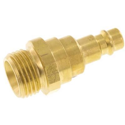 Messing DN 7.2 (Euro) Luchtkoppeling Insteeknippel G 1/2 inch Buitendraad met Terugslagklep - CLP7-M-B-CV-012