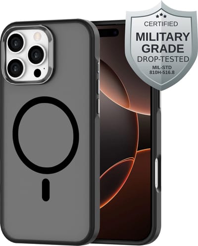 Cazy hoesje geschikt voor iPhone 16 Pro Max Hoesje geschikt voor MagSafe - Military Grade Backcover - Zwart