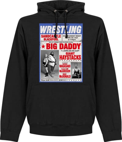 Big Daddy vs Giant Haystack Wrestling Poster Hoodie - Zwart - L