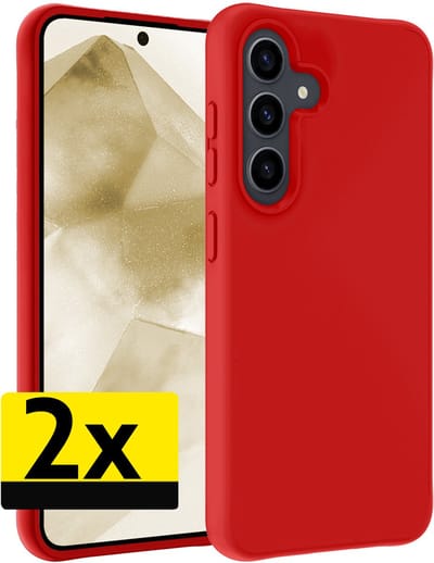 Hoesje - 2 Stuks - Geschikt voor Samsung Galaxy A56 - Sterk & Shockproof - Case Siliconen - Back Cover - Telefoon Hoes - Telefoonhoesjes - Rood