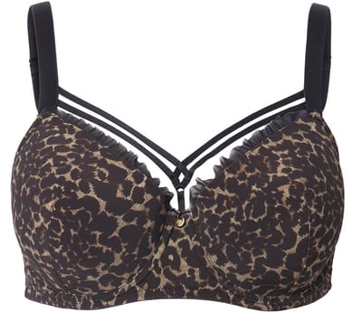 TruYou - Dames - TruYou beugelbeha zachte cups dierenprint - Zwart - Maat 100F