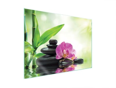 TMK ArtDeko Orchidee - Glas Beschermplaat - 70x52 cm - Veilig voor Soorten Kookplaten - Glas