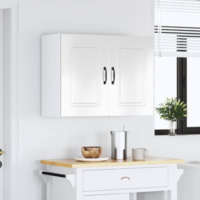 vidaXL - Keukenbovenkast - Kalmar - bewerkt - hout - hoogglans - wit