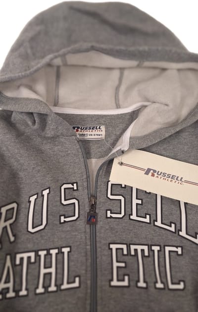 RUSSELL ATHLETIC/ KIDS/ HOODY/ LONG ZIPPER / GREY/176