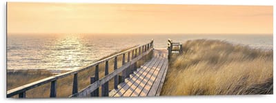 Schilderij Strandpad - 30 x 90 - Hout - REINDERS