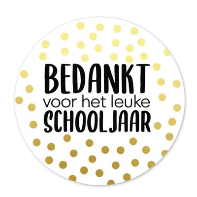 Stickers - 10 x afsluitstickers - Bedankt voor het leuke schooljaar - bedankje - juf - meester - vakantie - afsluiting schooljaar