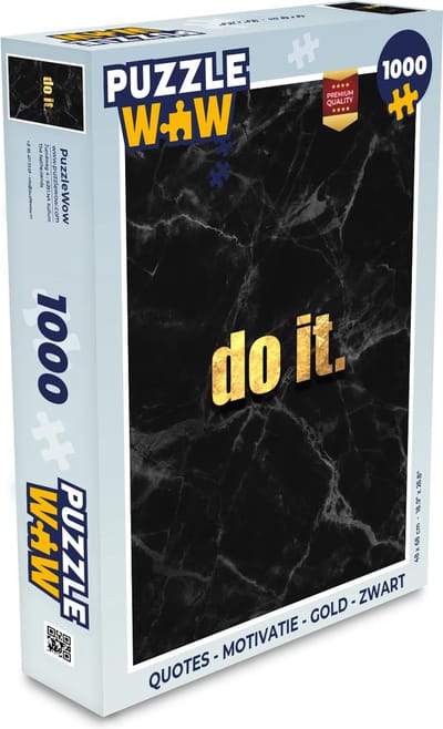 Puzzel Quotes - Motivatie - Gold - Zwart - Legpuzzel - Puzzel 1000 stukjes volwassenen