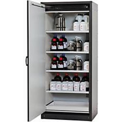 Veiligheidskast type 30 asecos Q-CLASSIC-30, scharnierende deur, links scharnierend, voorkant lichtgrijs, B 864 x D 620 x H 1947 mm