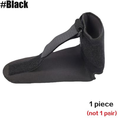 Plantaire Fasciitis Nachtspalk Compressiekous Ondersteuning Zachte Reklaars Voor Voetpijnverlichting Orthopedische Steun M black