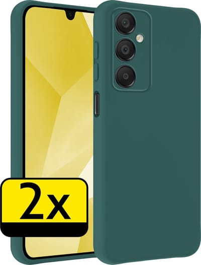 Hoesje - 2 Stuks - Geschikt voor Samsung Galaxy A16 - Sterk & Shockproof - Case Siliconen - Back Cover - Telefoon Hoes - Telefoonhoesjes - Donkergroen