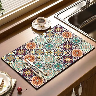 Koffiemaker Mat en Keuken Bescherming - Zachte Microfiber Droogmat voor Aanrecht en Afvoer (30 x 40)