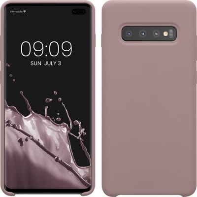 kwmobile telefoonhoesje geschikt voor Samsung Galaxy S10 Plus / S10+ - Hoesje met siliconen coating - Smartphone case in licht oudroze
