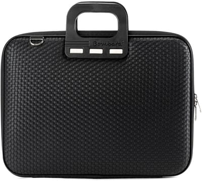 Bombata Trama Laptoptas met Vlechtpatroon - 13 / 14 inch - Dames en Heren - Zwart