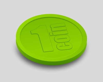 Reliëfmunten 1 Coin 29mm / Consumptiemunten / Betaalmunten (per 250 stuks) - LIME GROEN