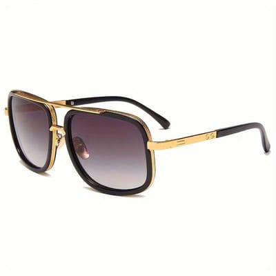 Bovista Zonnebril Voor Dames & Heren - Zonnenbrillen - Zonnenbril - Sun Glasses - Sunglasses - Techno Bril - Rave & Festival - Premium Quality - Zwart/Goud
