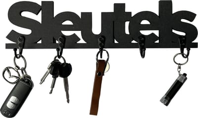 Sleutelrekje - Zwart - Sleutelhouder muur - Sleutelrekje modern - Sleutelbord - Sleutel organizer - Sleutel bord - Sleutelbord wand met haken - Sleutels ophangen - Sleutelkastje - Sleutelrek - Sleutel houder - Vaderdag cadeautje - Vaderdag