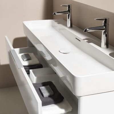 LAUFEN Val washbasin, undercounter 120 x 42 cm, with 2 tap holes, with overflow H8102890001071