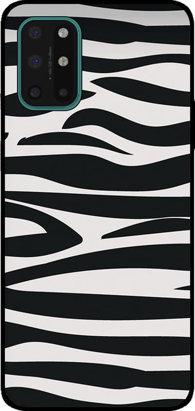 Smartphonica Telefoonhoesje Geschikt voor OnePlus 8T met zebra opdruk - TPU backcover case zebra design - Zwart Wit geschikt voor OnePlus 8T