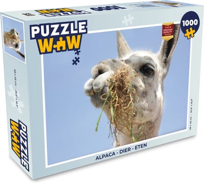 Puzzel Alpaca - Dier - Eten - Legpuzzel - Puzzel 1000 stukjes volwassenen