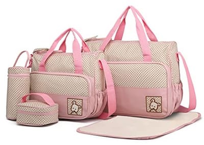 Multifunctionele 5-delige Baby Luiertas Set met Aankleedkussen en Flessenhouder
