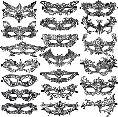 20 Stuks Kanten Maskers voor Venitiaanse Feesten en Carnaval voor Vrouwen en Meisjes - Perfect voor Avondjes en Kostuums