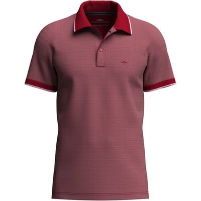 Fynch-Hatton Polo 2-Tone Piqué Fine Details Cranberry Red / male