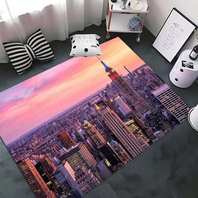 HD Print New York City Thema Vloerkleed, Tapijten Woonkamer Tapete voor Slaapkamer Bank Keuken Deurmat Decor, Kinderen Antislip Vloermat 40x60cm (16x24in)