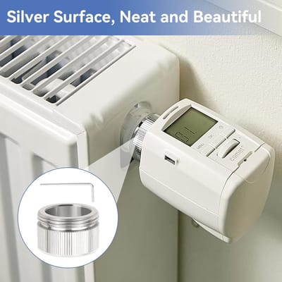 Thermostaat Adapter - Verwarming Ventiel - Radiator Installatie - Roestvrij Staal - M30x1.5 - Zilver