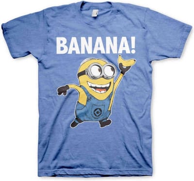 Minions Heren Tshirt -S- Banana! Blauw