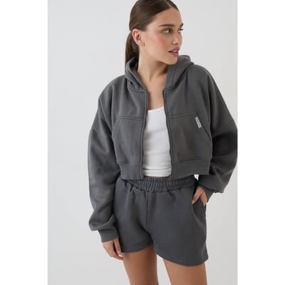 Dames Dsgn Studio Losse Pasvorm Sweat Short | Charcoal | Maat: XS