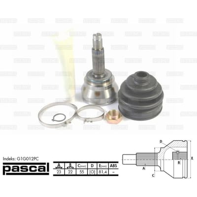 Homokineet reparatie set, aandrijfas PASCAL G1G012PC