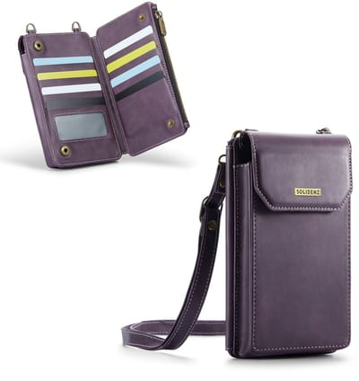 Solidenz Universeel Telefoontasje en portemonnee tot 7.3 inch - Paars