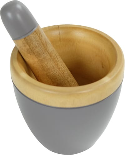 Vijzel Stamper Set Fine Asianliving Vijzel Set/2 Mangohout Handgemaakt in Thailand Grijs