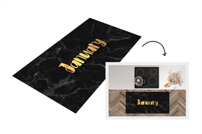 Keukenloper - Loper keuken - Kalender - Januari - Goud - Marmer - 120x60 cm - Keukenloper vinyl