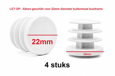 Insteekdop 4 stuks rond wit 22mm kunststof pootdop insteekdoppen pootdoppen stoelpootdop stoelpootdoppen