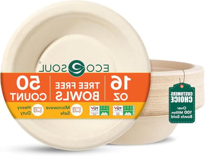 Composteerbare Bowls - Papieren Bekers - Feestelijke Gelegenheden - Zware Maaltijden - 50 Stuks - Natuurlijk