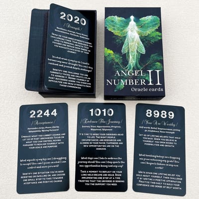 Dailygoods- Oracle Kaarten 56 Stuks - Engel Nummer Deck - Affirmatiekaarten - Voor Beginners - Begeleiding en Inspiratie - Begrijpelijke Taal en Afbeeldingen - Engelenkaarten