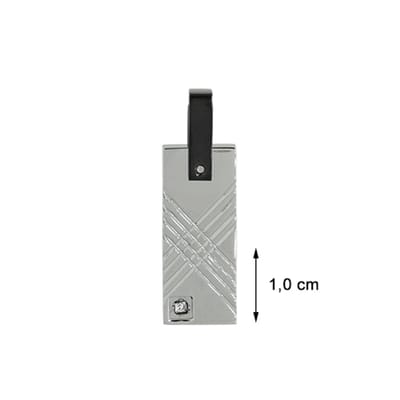 Blinx Jewels Stalen Hanger RVS met Zirkonia – Rechthoekig Modern Design PS6177