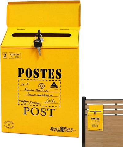 Wandbrievenbus - Brievenhouder Buiten - Post Veilig Ontvangen - Waterdicht Met Slot - 30 x 23 x 6 cm - Rood