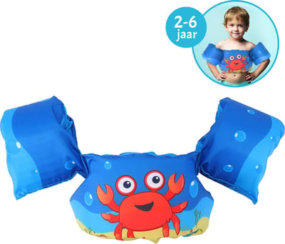 Floaty Friends puddle jumper - Krab | Kinderzwemvest | Praktisch en comfortabel zwemhulpmiddel | 15-30 kg | 2-6 jaar