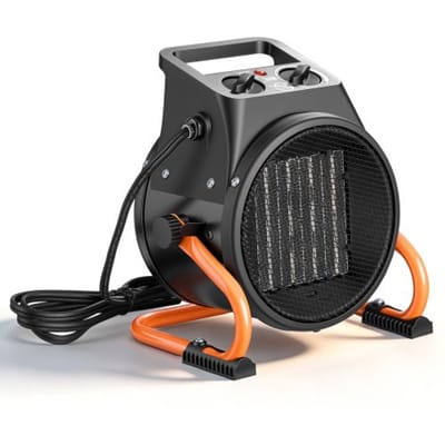 VEVOR Kasverwarming 2000w, Elektrische Ptc-Ventilatorverwarming met Ventilatorfunctie en 2 Warmtestanden, Draagbare Verwarming met Oververhittingsbeveiliging en 15° Instelbare Verwarmingshoek, Elektrische Verwarming voor Tuinhuisjes