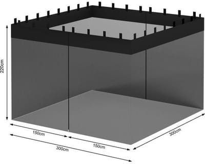 Insectennet Paviljoen 300x300 cm Zwart 220 cm hoog