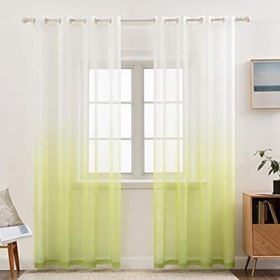 Transparante Gordijnen met Kleurverloop Set van 2 Ideale Decoratie voor Slaapkamer en Woonkamer 225 x 140 cm