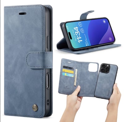 Casemania – iPhone 16 Pro Max – 2 in 1 – Bookcase - Grijs