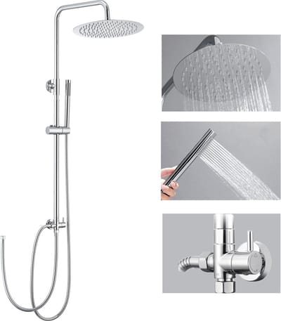Auralum Max Douchesysteem - Regendouche - Zonder kraan - Ø 25 cm Douchekop - Chroom Doucheset - Verstelbare Hoogte 72-110 cm - Waterbesparend