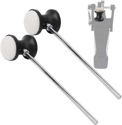 Dubbele Bass Drum Pedal Slagwerk Hamer 180mm RVS Handvat - Set van 2, Ideaal voor Drummers en Percussie Accessoires
